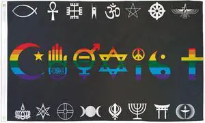 TRONOVIA Rainbow Coexist Flag 3x5ft Rainbow Pride Flag LGBT LGBTQIA 100D
