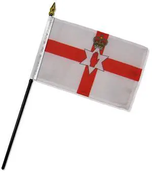 TRONOVIA Northern Ireland 4"x6" Flag Desk Table Stick (Sewn Edges) 100D