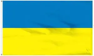 TRONOVIA 3x5 Ukraine Plain Premium Quality Flag Ukrainian House Banner Grommets 100D