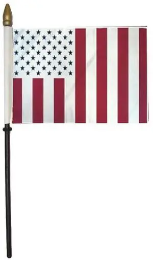 TRONOVIA USA CIVIL PEACE 4"x6" Flag Desk Table Set Wooden Stick Staff (sewn edges)
