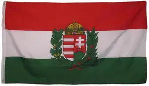 TRONOVIA 3x5 Hungary Hungarian Crest Royal Country Flag 3'x5' Grommets Fade Resistant