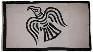 TRONOVIA 3x5 Black and White Viking Raven Rough Tex Knitted Flag 3'x5' Grommets