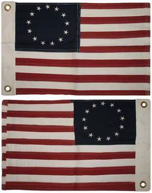TRONOVIA 12x18 Embroidered Betsy Ross 100% Cotton Sewn Flag 12"x18" Banner