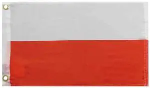 TRONOVIA 12X18 Poland Civil Plain 12"x18" 100D Woven Poly Nylon Car Boat Flag Grommets
