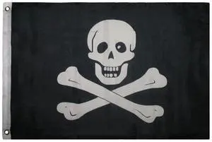 TRONOVIA 2x3 Jolly Roger Pirate No Patch Skull and Bones 2'x3' Premium Polyester Flag