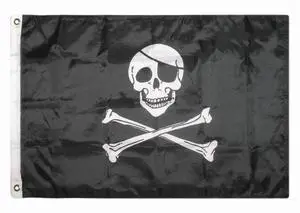 TRONOVIA 2x3 Jolly Roger Pirate Skull and Bones With Patch SuperPoly Flag 2'x3'