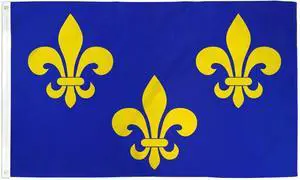 TRONOVIA Fleur De Lis Flag 3x5ft Blue Gold Fleur de Lis NOLA French Royalty Mardi Gras