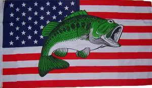 TRONOVIA 3x5 USA United States Bass Fish Fisher-mans Premium Flag 3'x5' Banner Grommets