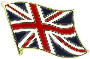 TRONOVIA BRITISH FLAG PIN UK Great Britain England Union Jack Pinback Lapel Tie Hat
