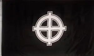 TRONOVIA CELTIC CROSS FLAG - BLACK AND WHITE - 3' X 5' PRINTED POLYESTER 100D