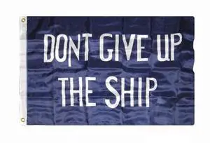 TRONOVIA 2x3 Commodore Perry Don't Give Up The Ship Flag 2'x3' House Banner Grommets 110D