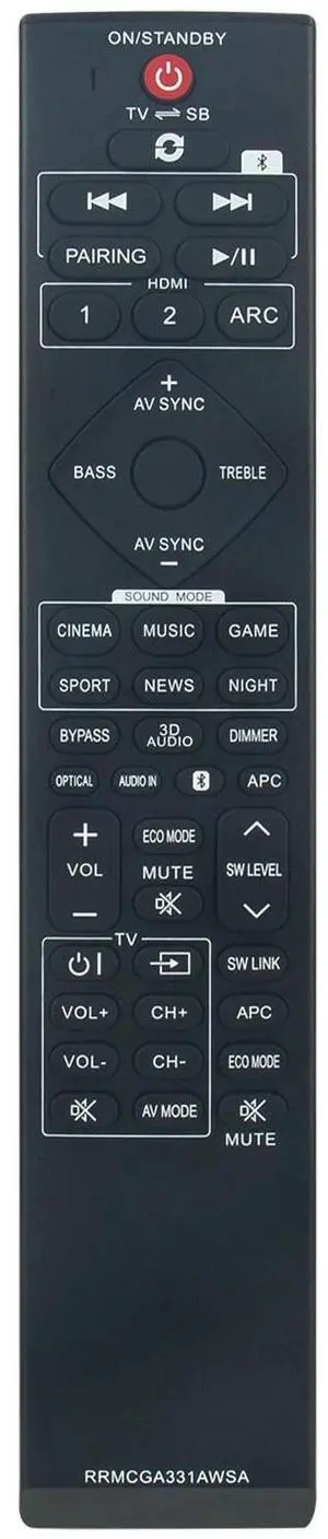 Tronovia Replace Remote Control for Sharp Soundbar HT-SB602 HTSB602
