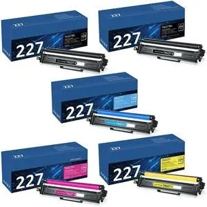 Tronovia 5Pack TN227 223 Toner Cartridge replacement for Brother HL-L3210CW HL-L3230CDW