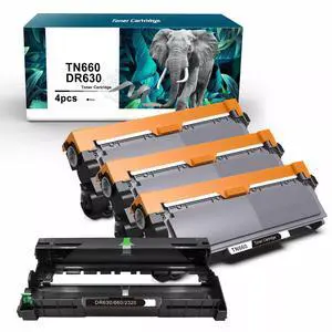 Tronovia 3x TN660 Toner + DR630 Drum Unit for Brother DCP-L2540DW MFC-L2700DW MFC-L2720DW