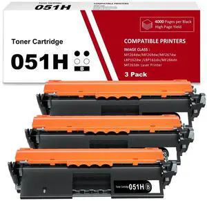 Tronovia 3Pc Toner Cartridge for Canon 051H ImageCLASS MF263dn MF264dw MF266dn MF267dw