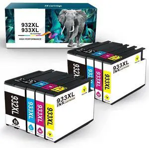 Tronovia 8 PK Black Color 932 XL 933XL Ink Cartridges For HP Officejet 6100 6600 6700