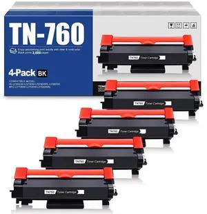 Tronovia 4 PK Compatible For Brother TN760 Toner MFC-L2710dw HL-L2370DW MFC-L2750DW TN730