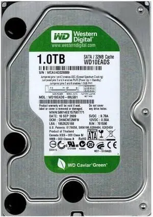 Western Digital WD Caviar Green WD10EADS 1 TB 3.5" SATA II Hard Drive