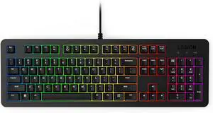 Lenovo Legion K310 RGB Wired Gaming Keyboard  Ultra-fast reaction, tactile quiet membrane keys, silent operation, RGB lighting, water-resistant, compact design for gamers.