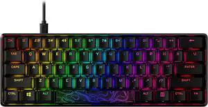 HyperX Alloy Origins 60 Mechanical Gaming Keyboard  Ultra-Compact 60% Layout, Double Shot PBT Keycaps, RGB Backlit, NGENUITY Software, Linear HyperX Red Switches, Black.