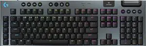 Logitech G915 X Lightspeed wireless mechanical gaming keyboard with double-shot PBT keycaps, RGB backlight, programmable keys, aluminum finish, GL tactile switches, for Mac & PC.
