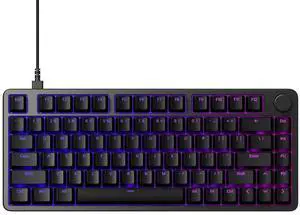 Sony INZONE KBD-H75 75% wired gaming keyboard with aluminum chassis, Hall-effect switches, rapid trigger, adjustable actuation point, 8000Hz polling rate, RGB lighting, and volume dial