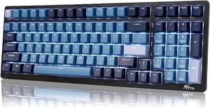 RK RK98 wireless mechanical keyboard with triple mode 2.4G/BT5.1/USB-C, number pad, hot-swappable pre-lubed linear switches, RGB backlight, and software support for gaming or work
