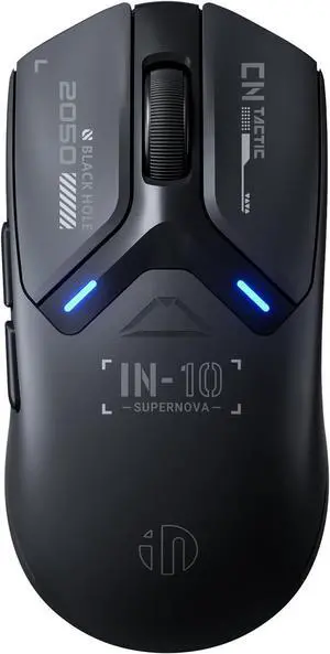 INPHIC IN10P superlight wireless gaming mouse, 60g ultra-light, 8K polling rate, 26,000 DPI, tri-mode connectivity, PAW3395 sensor, fully programmable buttons for pro gaming performance