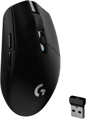 Logitech G305 LIGHTSPEED Wireless Gaming Mouse  HERO 12K Sensor, 12,000 DPI, 6 Programmable Buttons, 250h Battery Life, On-Board Memory, Lightweight Design  Black