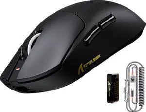 ATTACK SHARK X8ULTRA wireless gaming mouse  42,000 DPI PAW3950MAX sensor, 8000Hz polling, tri-mode 2.4G/BT/wired, 55g lightweight ergonomic design, coiled cable, ideal for big hands  Black