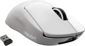 Logitech G PRO X SUPERLIGHT Wireless Gaming Mouse, Ultra-Lightweight HERO 25K Sensor, 25,600 DPI, 5 Programmable Buttons, Long Battery Life, Compatible with PC/Mac  White