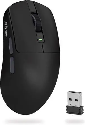 RK M30 Wireless Gaming Mouse  24,000 DPI, 43g Ultra-Lightweight, PAW3311 Sensor, 2.4G/Bluetooth/USB-C Rechargeable, 5 Programmable Buttons, PC/Mac Compatible  Black Grey