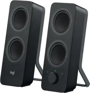 Logitech Z207 2.0 stereo speakers  multi-device Bluetooth & 3.5mm connectivity, clear room-filling sound. Compact design for desktop or home use. Color: Black