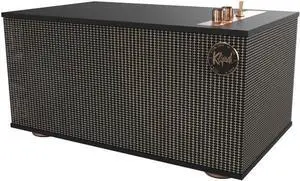 Klipsch Heritage Wireless The Three II tabletop stereo  premium sound with Bluetooth, RCA & USB inputs. Stylish matte black design, perfect blend of modern wireless and classic audio performance