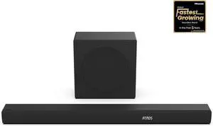 Hisense AX3100Q 3.1ch Sound Bar  280W with wireless subwoofer, Dolby Atmos & DTS:X. Features Bluetooth 5.3, Roku TV Ready, HDMI/ARC/Optical/AUX/USB, EzPlay & 7 EQ modes for immersive sound