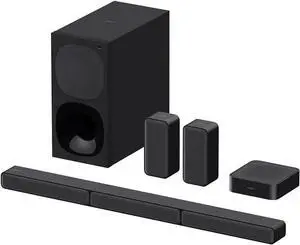 Sony HT-S40R 5.1ch Home Theater Soundbar System  Black design with powerful surround sound. Includes subwoofer & rear speakers for immersive audio, perfect for movies, music & TV