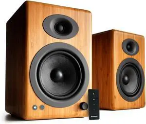 Audioengine A5 Powered Bookshelf Speakers  150W premium stereo sound. Ideal for music, gaming, turntables & home theater. High-performance studio monitor design delivers powerful, clear audio