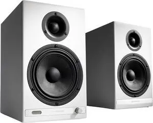 Audio engine HD6 Premium Bookshelf Speakers  150W wireless Bluetooth with 24-bit audio. Powerful home music system doubles as studio monitors & home theater speakers for rich, dynamic sound.