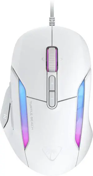 Turtle Beach Kone II RGB Gaming Mouse (Arctic White)  Wired, ergonomic design with 26K DPI optical sensor, 100M-click switches, 23 customizable inputs, 4D scroll wheel, PTFE glides