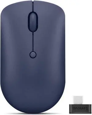 Lenovo 540 Wireless Mouse (Abyss Blue)  Compact, ambidextrous design with 2.4GHz USB-C receiver, smooth precision tracking, and up to 18-month battery life for PC or laptop