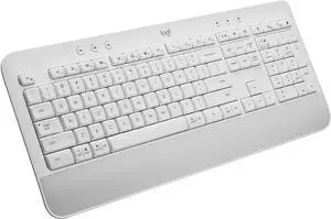 Logitech Signature K650 Wireless Keyboard (Off White)  Full-size with wrist rest, deep-cushioned keys, numpad, BLE Bluetooth/Logi Bolt, compatible with Windows, Mac & more