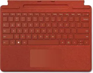 Microsoft Surface Pro Signature Keyboard (Poppy Red)  Sleek, premium Alcantara design with smooth typing, large glass touchpad, and magnetic attachment for Surface Pro
