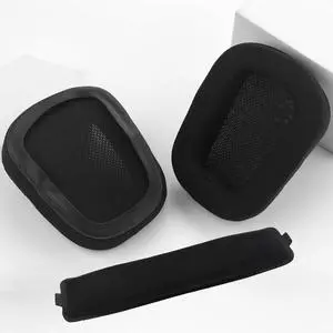 Replacement Ear Cushion Earpads and Leather Headband Compatible with Logitech G933 G935 G633 / g 933 g 935 g 633 Artemis Headphones (Leatheratte Ear Pads+Leather Headband)