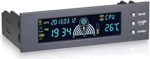 5.25inch 12V PC Computer Fan Controller 3 Fan Speed Controller Temperature Sensor LCD Digital Display Front Panel for PC