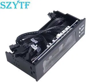 5.25 inch 12V PC Computer Fan Controller 3 Fan Speed Controller Temperature Sensor LCD Digital Display Front Panel PC