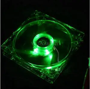 1pcs pc computer fan case cooling fan unit fan 8025 8cm with green LED lights chassis fan 80 * 80 * 25