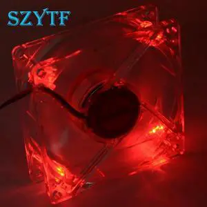 pc computer fan PC fan unit fan 8025 8cm with red LED lights chassis fan 80 X80X25