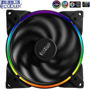 RGB HALO 14cm Computer Case Adjust Fan 12V 4PIN RGB Quiet PWM Fans 140mm CPU Cooler Water Cooling Replace Fan