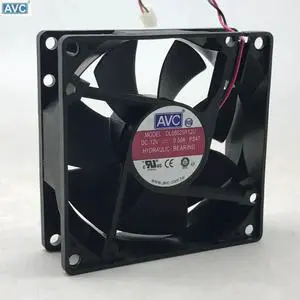 AVC 8025 80mm x 80mm x 25mm DL08025R12U Hydraulic Bearing Cooler Cooling Fan 12V 0.50A 2Wire 2Pin Connector