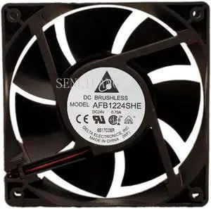 AFB1224SHE -8L2B Server Square Fan DC 24V 0.75A 120x120x38mm 3-wire